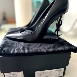 YSL YVES SAINT LAURENT OPYUM 110 size 39 Black pumps CLASSIC heel
